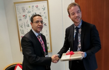 Ambassador Shri Ajit Gupte met Minister of Food and Environment of Denmark Mr. Esben Lunde Larsen on 24th January 2018 to discuss bilateral cooperation.