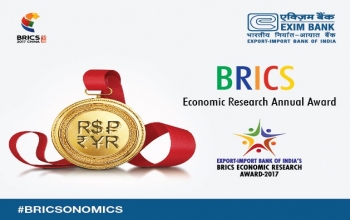 Inviting applications for the Exim Bank of India BRICS Economic Research Award 2017 from research scholars.