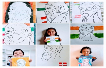 To mark the 160th Birth Anniversary of Rabindranath Tagore, Embassy of India, Copenhagen organised an art workshop for elementary school children