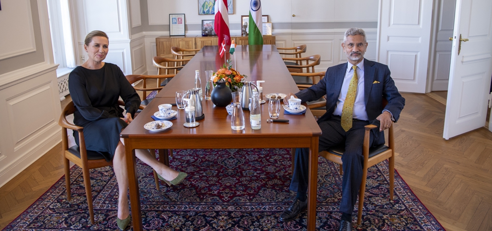 H.E. Ms. Mette Frederiksen, Prime Minister of Denmark received H.E. Dr. S. Jaishankar, Hon'ble External Affairs Minister of India,  during his official visit to Denmark, 5 September 2021.