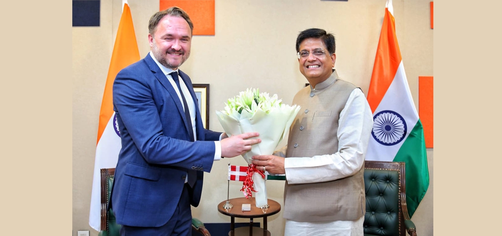 Hon'ble Minister of Commerce and Industry H.E. Mr. Piyush Goyal met Danish Minister for Climate, Energy and Utilities H.E. Mr. Dan Joergensen and discussed ways to strengthen bilateral cooperation in trade, investment & technology between India and Denmark