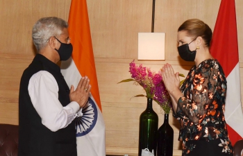 EAM Dr. S. Jaishankar welcomed Danish Prime Minister H.E. Ms. Mette Frederiksen during her first visit to India