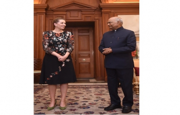 Prime Minister Mette Frederiksen of Denmark called on President Ram Nath Kovind at Rashtrapati Bhavan on 9th October 2021