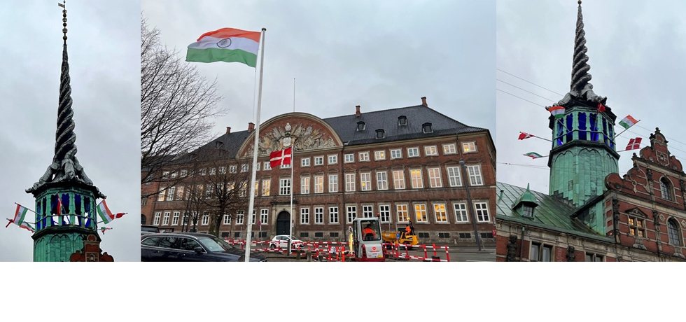 The 73rd Republic Day of India was celebrated with great patriotic fervour at Embassy of India, Copenhagen. The event included the unfurling of the National Flag, reading out the message of Hon'ble Rashtrapati ji and distribution of refreshments. The proceedings were livestreamed and watched by thousands online. 