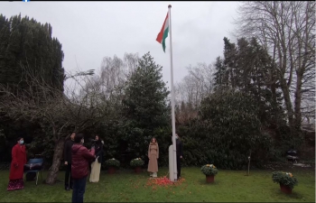 Celebration of 73rd Republic Day of India with great patriotic fervour at Embassy of India, Copenhagen 