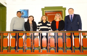 Ambassador Pooja Kapur interacted with Director of Danish Academy of Technical Sciences, Ms. Lia Leffland & Global Director of Echo Network, Ms. Shannon Olsson, on sustainable innovation research collaboration between India & Denmark. Mr. Jakob Williams Ørberg, Counsellor for Innovation, Research and Higher Education at Innovation Center Denmark also attended the meeting. 