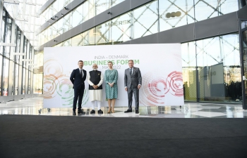 Hon'ble PM  Narendra Modi  &  Danish PM Mette Frederiksen participated in India-Denmark Business Forum with top business leaders from India & Denmark on 3rd May 2022