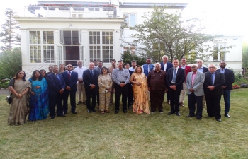 Amb Pooja Kapur hosted a reception in honor of UP delegation along with local dignitaries