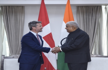 Hon'ble Vice President of India, Shri Jagdeep Dhankhar and Dr Sudesh Dhankhar met their Royal Highness Crown Prince Frederik & Crown Princess Mary of Denmark