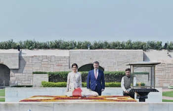 Their Royal Highness, Crown Prince Frederik and Princess Mary Elizabeth of Denmark paid their respects to Mahatma Gandhi at Rajghat 