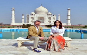 Their Royal Highness, Crown Prince Frederik and Princess Mary Elizabeth of Denmark paid their respects to Mahatma Gandhi at Taj Mahal and Agra Fort in Agra