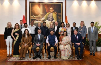 Their Royal Highness, Crown Prince Frederik and Princess Mary Elizabeth of Denmark along with Danish Foreign Minister were received by Honourable Governor of Tamil Nadu and the First Lady of Tamil Nadu Tmt. Laxmi Ravi at Raj Bhavan