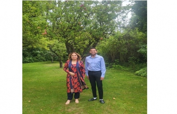 Ambassador Pooja Kapur met Mr. Ritesh Agarwal, CEO of OYO at India House. OYO has a significant presence in the vacation home sector in Denmark, with #DanCenter, #Danland and #BornholmskeFeriehuse under its wing. #IndiaDenmark.