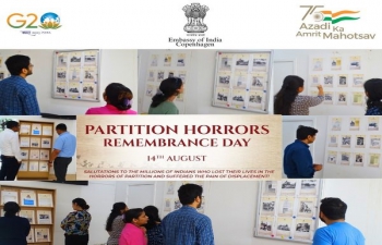 The Embassy organized an Exhibition to observe the #PartitionHorrorsRemembranceDay. The exhibition highlighted the agony and plight of all those who gave their lives and went through unbearable pain during the partition.