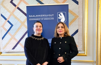 Ambassador Pooja Kapur met the Minister of Business, Trade and Mineral Resources of Greenland, H.E. Ms. Naaja H. Nathanielsen, and discussed areas of potential cooperation between India and Greenland.