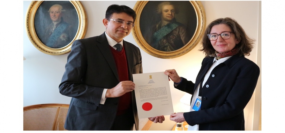 Ambassador Manish Prabhat called on Chief of Protocol Amb. Nathalia Feinberg to present copy of his letter of credence. During their discussion, both sides looked forward to further strengthening of India Denmark relations.