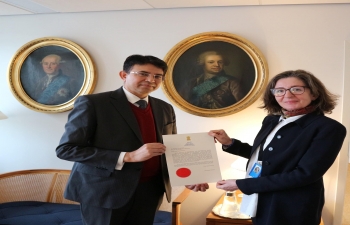 Ambassador Manish Prabhat called on Chief of Protocol Amb. Nathalia Feinberg to present copy of his letter of credence.