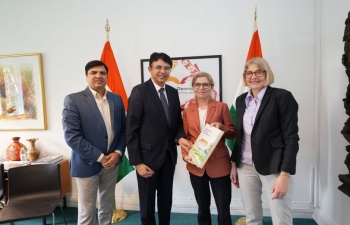 Ambassador Manish Prabhat received Danish Cultural Institute CEO Ms. Camilla Mordhorst and Country Manager (India) Ms. Bente Wolff.